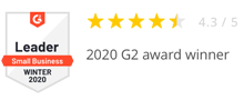 2020 G2 award winner 4.3/5 rating